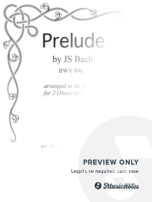 Bach Prelude in C Major (BWV 846) arranged for 2 Oboes with Piano