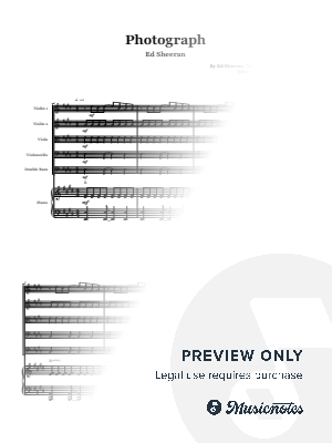 Photograph - Ed Sheeran | PIANO SEXTET (STRING QUINTET & PIANO) (with Chords)