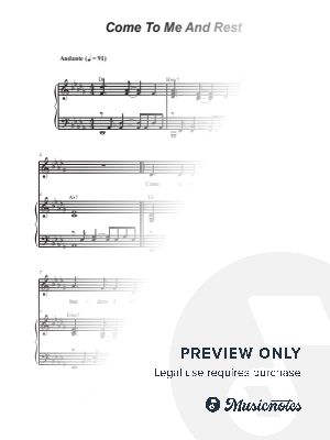 Come To Me And Rest (Unison choir)
