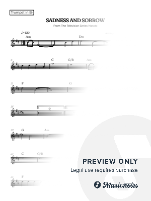 Sadness and Sorrow from Naruto | trumpet sheet music with chords