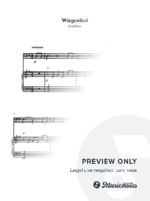 Wiegenlied (Lullaby) by Brahms