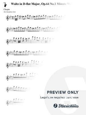 Waltz in D-flat Major, Op.64 No.1 Minute Waltz - Chopin (Alto Saxophone Solo)
