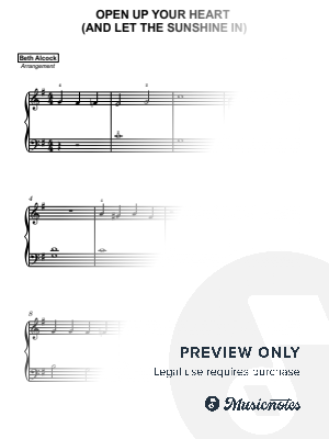 Open Up Your Heart (And Let the Sunshine In) - easy piano