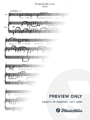 O rest in the Lord (Mendelssohn arr Mark Keane) Alto Voice in C
