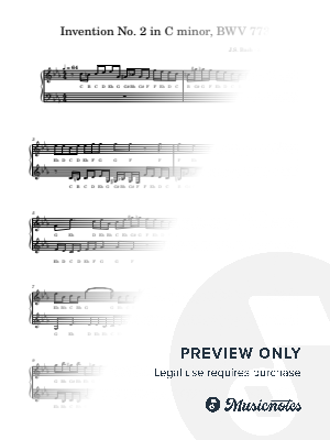 Invention No. 2 in C minor, BWV 773 | J.S. Bach | Letter Notes Piano | Note Names Under Every Note