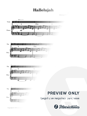 Hallelujah - Leonard Cohen | Easy Viola and Piano with Chords