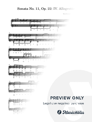 Sonata No. 11, Op. 22: IV. Allegretto | Beethoven | Letter Notes Piano | Note Names Under Every Note