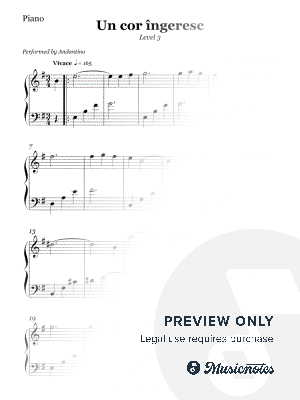 Un Cor Ingeresc (MEDIUM PIANO)