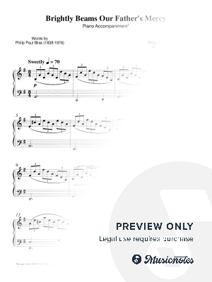 Brightly Beams Our Father's Mercy (Optional Piano Accompaniment) by Garrett Breeze - Sheet Music