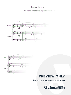 Jesus Saves (We Have Heard the Joyful Sound) Violin Solo with Piano by Ben Dockery - Sheet Music