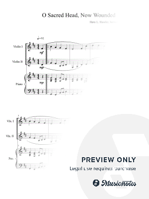 O Sacred Head, Now Wounded (Violin Duet with Piano Accompaniment) by Ben Dockery - Sheet Music