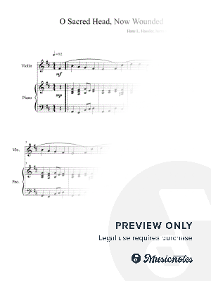 O Sacred Head, Now Wounded (Violin Solo with Piano Accompaniment) by Ben Dockery - Sheet Music