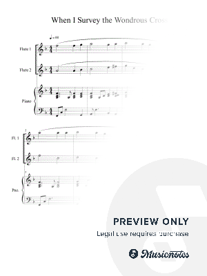 When I Survey the Wondrous Cross (Flute Duet) with optional piano accompaniment by Ben Dockery - Sheet Music