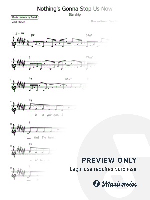 Nothing's Gonna Stop Us Now (Starship) [Lead Sheet]