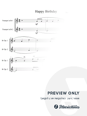 Happy Birthday for Trumpet Duet by Ben Dockery - Sheet Music