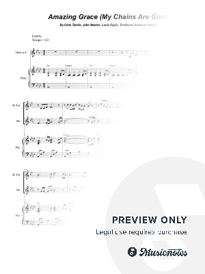 Amazing Grace (My Chains Are Gone) (Duet for Bb-Trumpet and French Horn) by Stephen DeCesare - Sheet Music