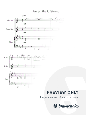 Air on the G String (Alto and Tenor Sax Duet) with opt. piano accompaniment