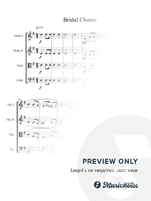 Bridal Chorus (Here Comes the Bride) for String Quartet