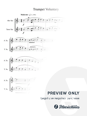 Trumpet Voluntary (Alto and Tenor Sax Duet) by B. C. Dockery - Sheet Music