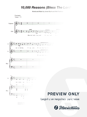 10,000 Reasons (Bless the Lord) (Duet for Soprano and Alto solo) (Easy Vocal Duet Version)