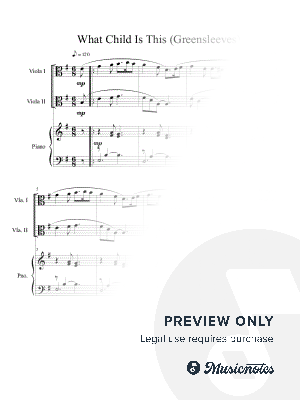 What Child Is This (Greensleeves) for viola duet with optional piano accompaniment