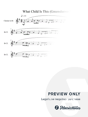 What Child Is This (Greensleeves) for solo clarinet
