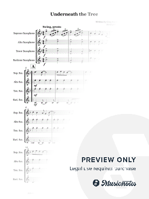 Underneath the Tree by Kelly Clarkson - Saxophone quartet (SATB)