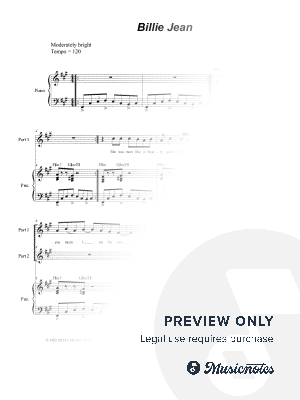 Billie Jean (2-part choir) by Stephen DeCesare - Sheet Music