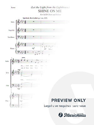Shine On Me (Let Your Light)  by Aaron Robinson - Sheet Music