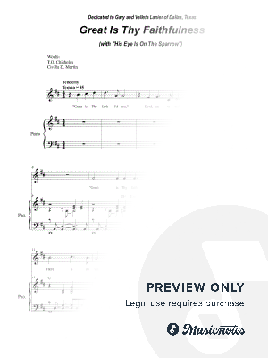 Great Is Thy Faithfulness (with "His Eye Is On The Sparrow") (Vocal Solo) by Stephen DeCesare - Sheet Music