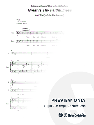 Great Is Thy Faithfulness (with "His Eye Is On The Sparrow") (Duet for Tenor and Bass) by Stephen DeCesare - Sheet Music