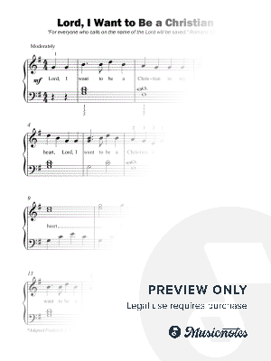 Lord, I Want To Be a Christian (Late Beginner)