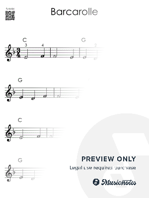 Barcarolle I Beginner Piano Tutorial Easy Sheet Music with Letters for Absolute Beginners 