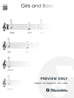 Girls and Boys I Beginner Piano Tutorial Easy Sheet Music with Letters in 5 Finger Scale