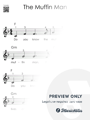 The Muffin Man I Beginner Piano Tutorial Easy Sheet Music with Letters for Absolute Beginners by Alicja Urbanowicz - Sheet...