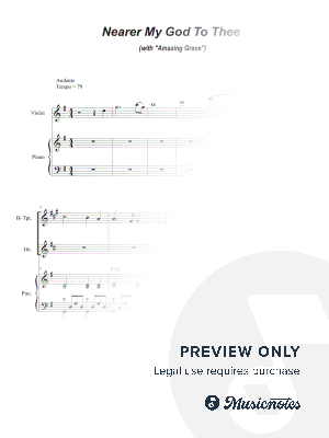 Nearer My God To Thee (with "Amazing Grace") (Duet for Bb-Trumpet and French Horn) by Stephen DeCesare - Sheet Music