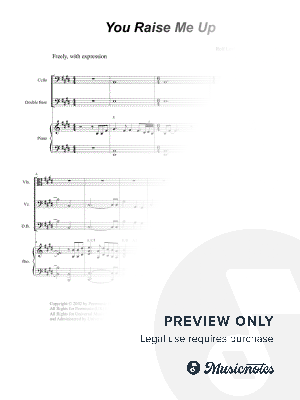 You Raise Me Up (String Quintet and Piano) by Stephen DeCesare - Sheet Music