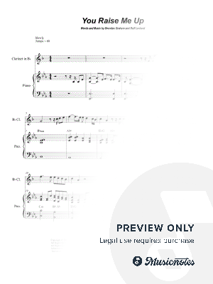 You Raise Me Up (Bb-Clarinet solo and Piano)