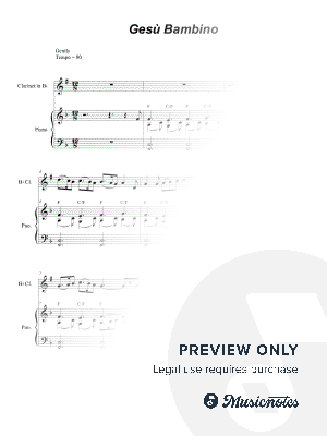 Gesu Bambino (Bb-Clarinet solo and Piano)