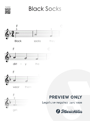 Black Socks I Piano Tutorial Easy Sheet Music with Letters for Absolute Beginners I F major