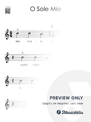 O Sole Mio I Beginner Piano Tutorial Easy Sheet Music