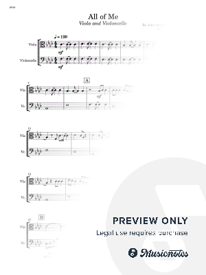 All of Me - Viola and Cello (Full Score and Parts)