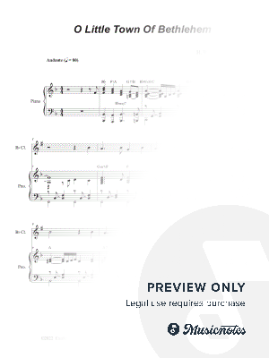 O Little Town Of Bethlehem (Bb-Clarinet solo and Piano)