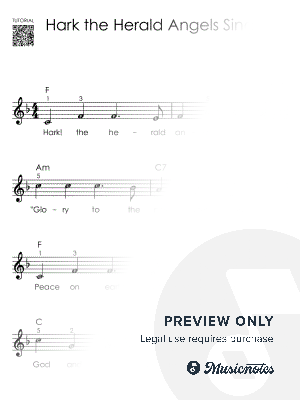 Hark the Herald Angels Sing I Christmas I Piano Tutorial Easy Sheet Music with Letters for Beginners