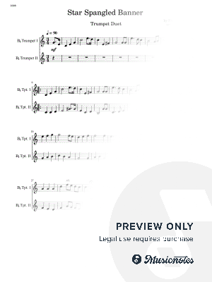 The Star Spangled Banner - Trumpet Duet (Full Score)