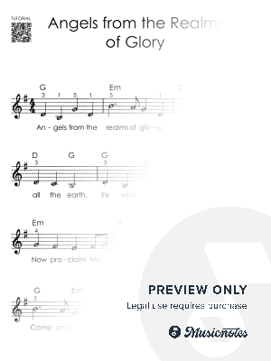 Angels from the Realms of Glory I Piano Tutorial Easy Sheet Music with Letters for Beginners