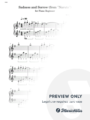 Sadness and Sorrow - Easy Piano (Full Score)