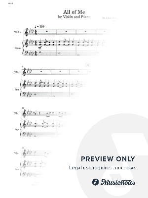 All of Me - Violin and Piano (Full Score and Parts)