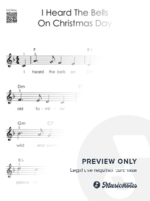 I Heard the Bells on Christmas Day I Piano Tutorial Easy Sheet Music with Letters for Beginners