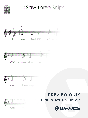 I Saw Three Ships I Christmas Song I Piano Tutorial Easy Sheet Music with Letters for Beginners